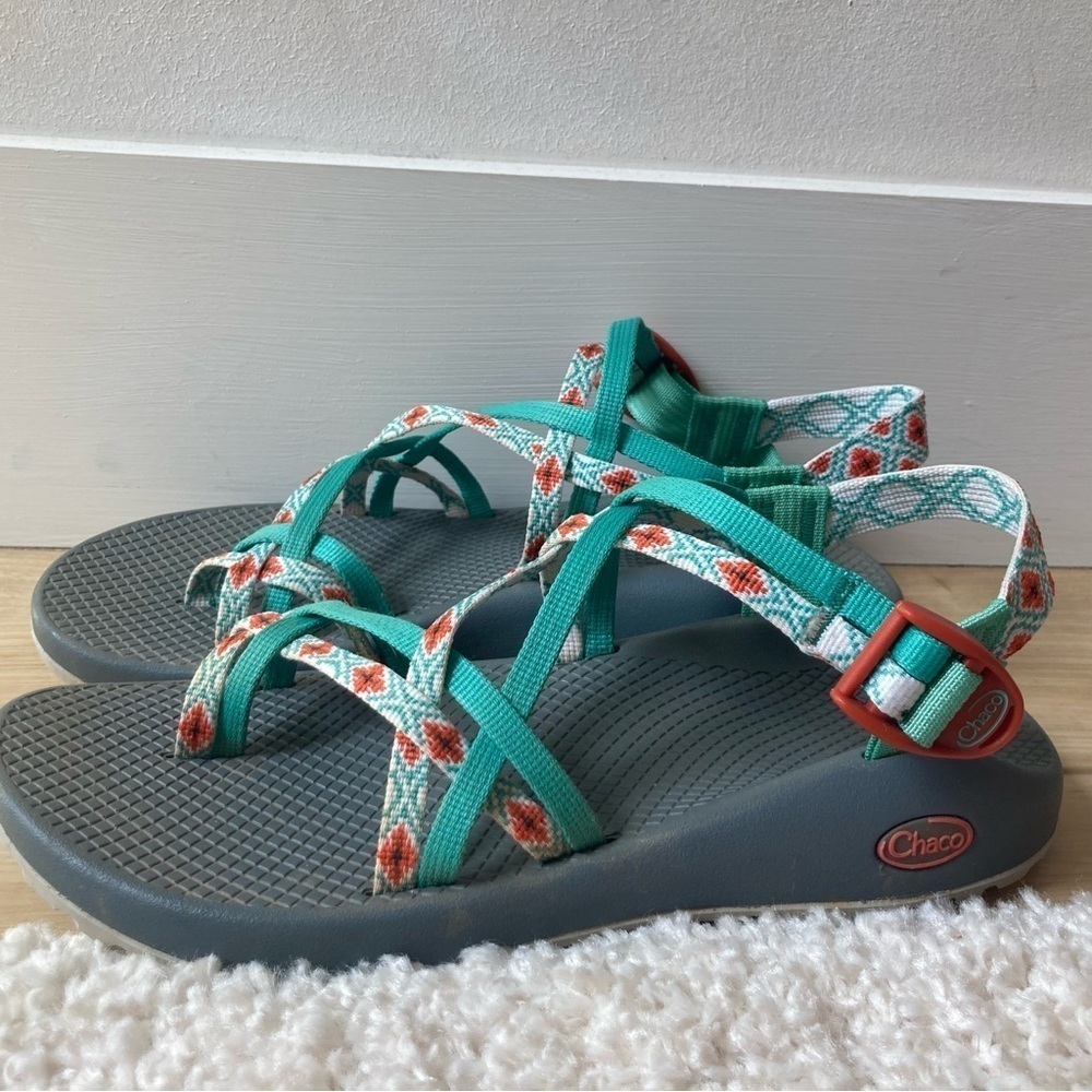 Chaco Teal & Gray Floral Strap Women's Sandals
